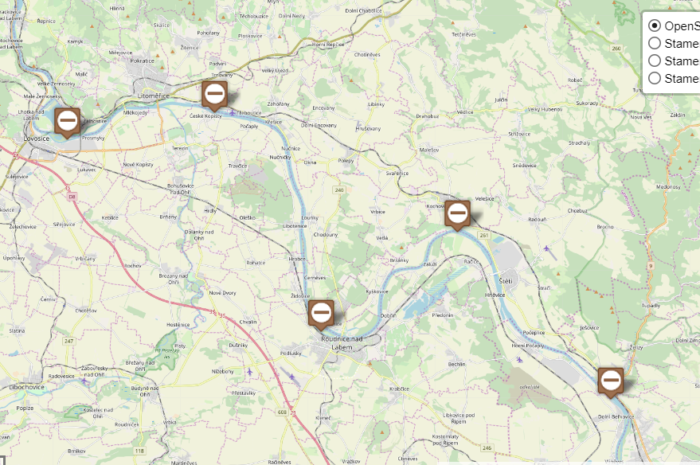 Interaktivní mapa – plavební komory